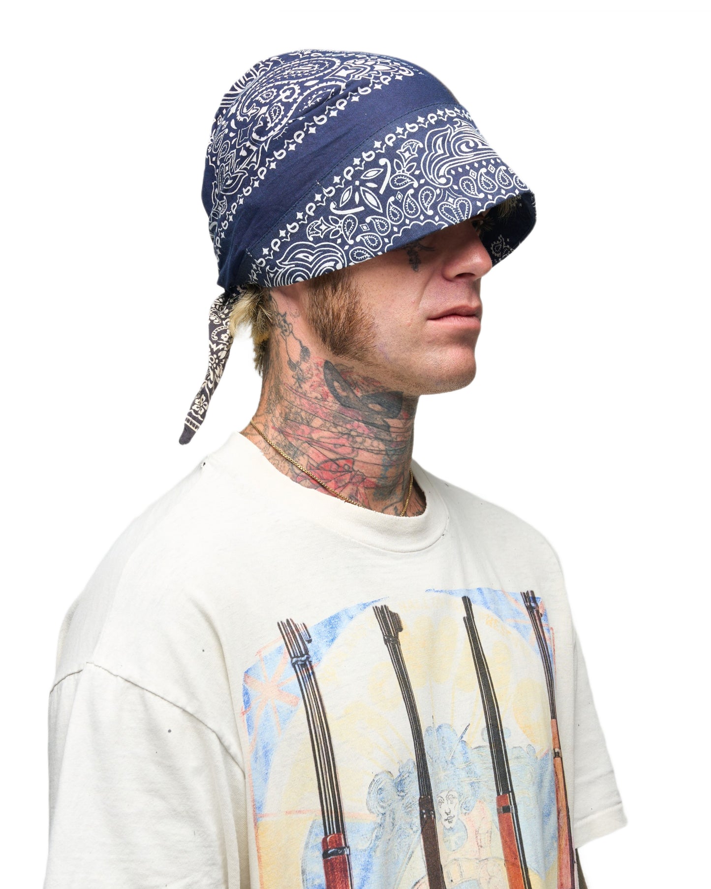 001 BANDANA CAP NVY/BLK