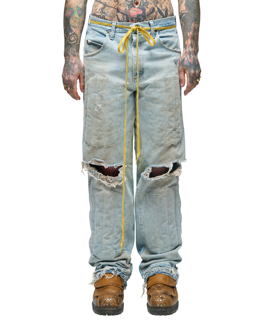 PADDED RIDING DENIM JEANS