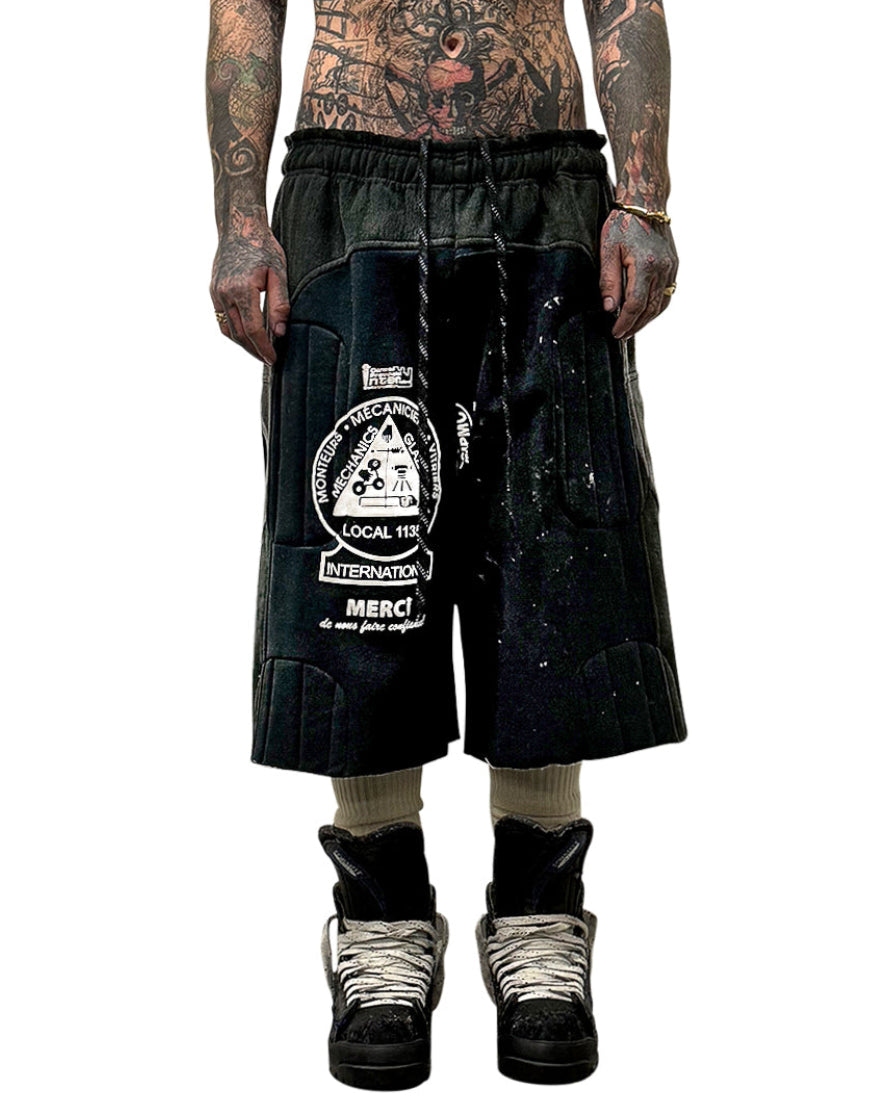 009 WAVE PADDED SWEAT-SHORT