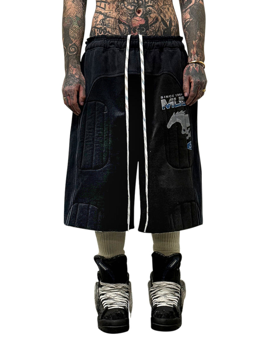 011 WAVE PADDED SWEAT-SHORT